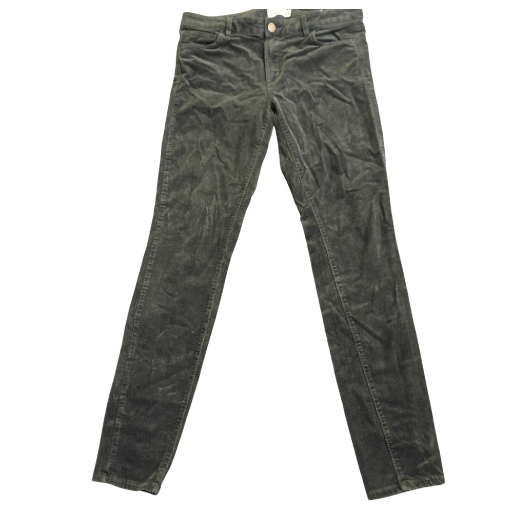 Loft Corduroy Pants Womens 31 Dark Green Skinny Mid Rise Casual